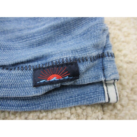 Faherty Polo Shirt Mens Extra Large XL Blue Indigo Dyed Cotton Short Sleeve * - Picture 5 of 12